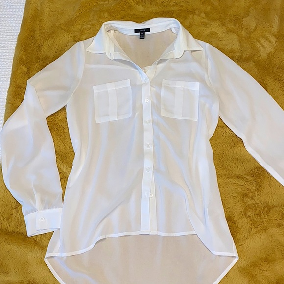 RARE SHEER BUTTON DOWN - Picture 2 of 6